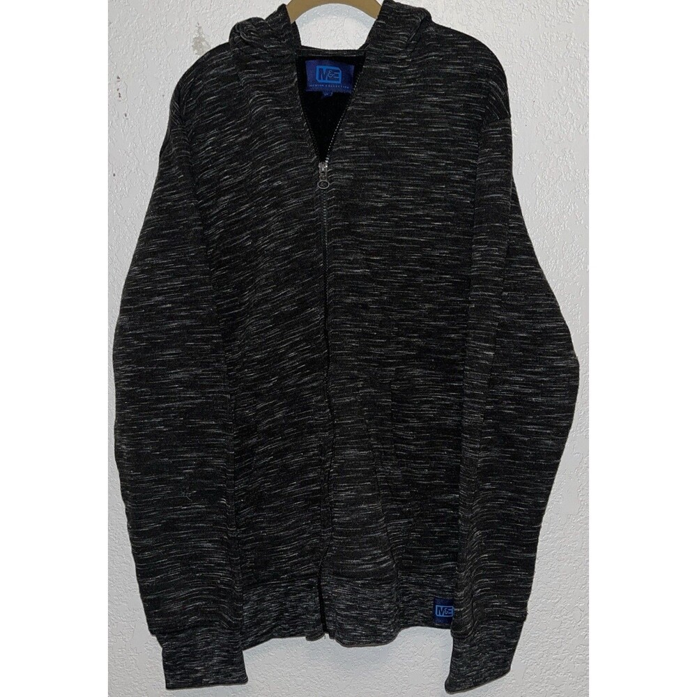 M&E Premium Collection Hooded Sweater Jacket Full Zip Heather Charcoal Men Sz XL